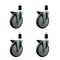 Service Caster 6'' Thermoplastic Rubber Swivel 1-1/2'' Expanding Stem Caster Set with Brake, 4PK SCC-EX20S614-TPRB-PLB-112-4 - alternate 1